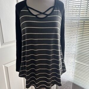 Striped Black and white Women's Top